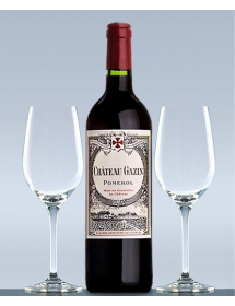 Coffret vin Pomerol Château Gazin 2008 et 2 verres de dégustation