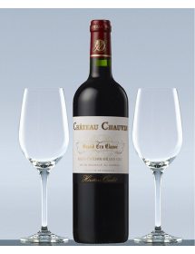 Coffret vin Saint-Emilion Grand Cru Classé et 2 verres de dégustation