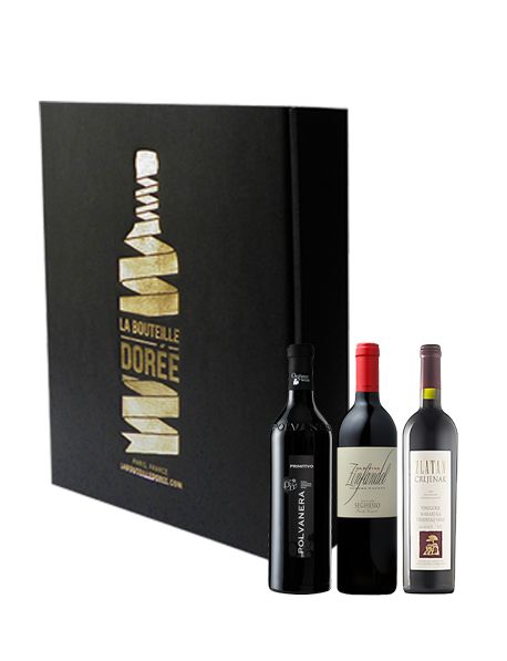 Coffret Vin Rouge Cépages Zinfandel Primitivo Crljenak Sélection 3 bouteilles